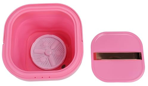 Omquot Lavadora Plegable Portátil, Minilavadora Secadora Compacta para Viajes, Camping, Apartamento (Rosa)