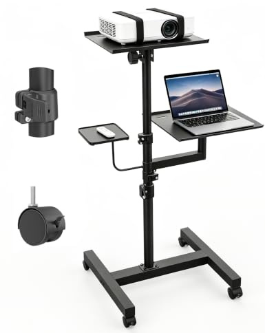 KOOV 2 Shelves Projector Stand, Max 47 Height Adjustable Laptop Stand