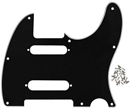 FLEOR 8-Loch SS Gitarren Pickguard Front Scratch Plate mit Befestigungsschrauben für Standard TL Nashville Style, 3-lagig Schwarz/Weiß/Schwarz