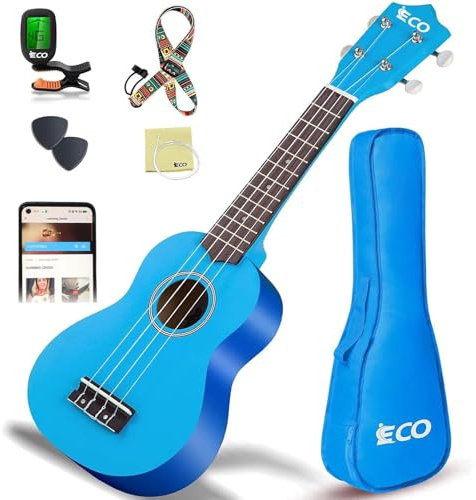 Soprano Ukulele Beginner Kit 21 Inch with Free Online Lesson Fast to Learn