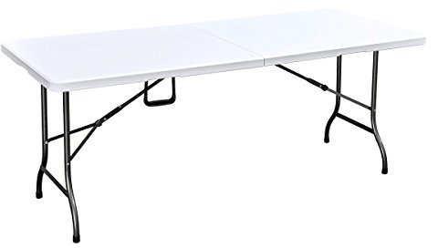 Gravidus praktisches Tisch-Set mit 2 Bänken und Klapptisch, Weiß