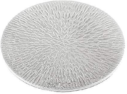 Kerzenteller Weiße Aluplatte mit Struktur, D 10 cm
