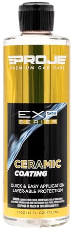 Proje Ceramic Coating - 12+ Month Durability - Easy to Apply - High Gloss - Anti Scratch - Safe on All Surfaces - Hydrophobic SiO2 Top Coat For Cars, Trucks, RVs, and More - 16 fl oz