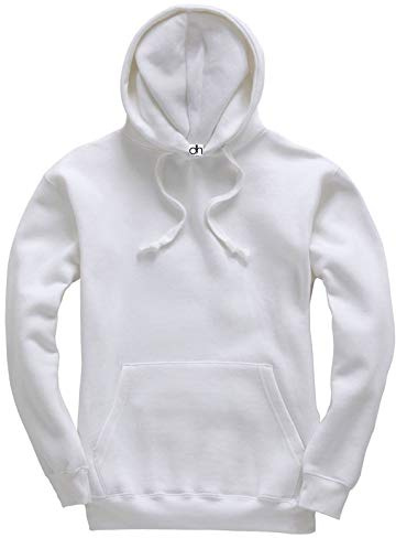 D&H CLOTHING UK premium vuxen unisex premium XS–6XL pullover tung blandad fleece jumper arbetskläder tröja huvtröjor topp enkel BNW unisex, Vitt, XL