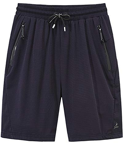 Herr lediga sportshorts med dragkedja med dragsko andningsbara snabbtorkande joggingbyxor korta byxor