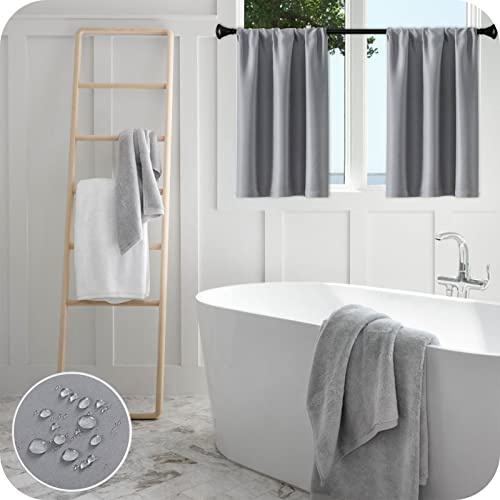 MRTREES Blackout Curtains Living Room Soundproof Curtains for Cold Doors Kitchen Modern Designs Light Grey 75L X 60H cm (2 Panels)