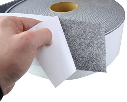 Filzband selbstklebend, 10cm breit, 3,0mm stark, 20m lang, Filzgleiter Rolle, Klapperschutz, Dichtungsband aus Filz (Grau, 10cm breit, 3,0mm stark, 20meter lang)