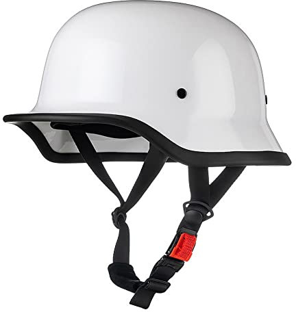 Vintage Deutsche Motorrad Halbhelme mit ECE, Jethelm Retro, Chopper Helm, Scooter-Helm, Fahrradhelm, mit Herausnehmbares Innenfutter und Schnellverschlussschnallen M~XXL 57~64CM