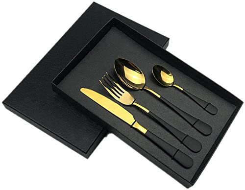 Cubiertos Juegos de Cubiertos Juego de 4 Piezas de 16 Palos Cuchillos de bistec de Acero Inoxidable Tenedores Cuchara Juegos de Cubiertos Mixtos Cubiertos de Comida Occidental Vajilla Juegos de