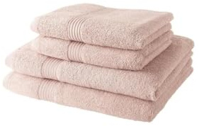 2 Serviettes de Toilette 50x90 + 2 Draps de Bain 70x130 cm 100% Coton - Roses des sables