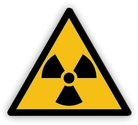 Warnzeichen (W003) Warnung vor radioaktiven Stoffen oder ionisierenden Strahlen - Dreieckiges Warnschild - Signalgelb (RAL 1003) nach DIN EN ISO 7010