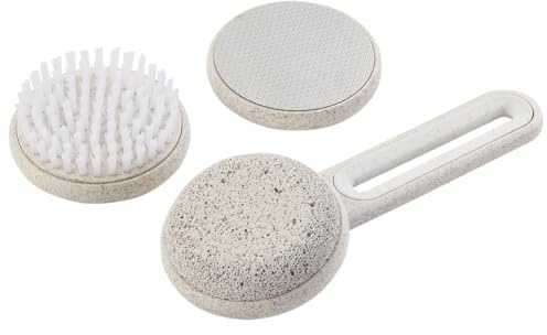 Rui Smiths CarbonConscious Kit de pédicure pour peau lisse et semelles | Comprend une lime à pieds, une pierre ponce et des accessoires de brosse de nettoyage | Fabriqué en paille de blé bioplastique