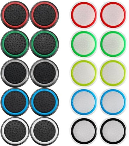 20 Pièces Joystick Protection PS4 Stick, Capuchon Joystick, PS5 Thumb-Stick Capuchons Grip Aim Assist, Capuchons de Pouce, Attaches de Manette de Contrôleur, pour PS4 PS5