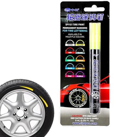 Reifenmarker-Lackstift – Reifenbeschriftungs-Lackstift, wasserfester Reifenmarker | Marker-Lackstift für Reifenbeschriftung – Ausbesserungsstift mit glatter Tinte für Reifen, Glasdosen, Steine, Segelt