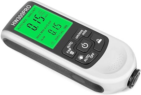 Medidor de Espesor de Pintura, Medidor Espesor Recubrimiento Digital, Verificación Magnética y No Magnética 0 a 2000um, Tamaño Pequeño, Alta Precisión, Portátil, Fácil Usar, Ideal para Evaluar (WHITE)