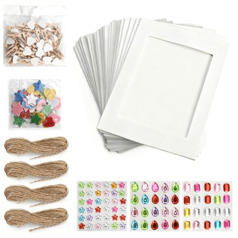 Rieoany 40 Pièces Cadre Photo en Papier Kraft Porte Photo Mural Cadres en Carton 15,4 x 11,5 Cm pour Bureau Domicile Dortoir Chambre Murale et Party Décorations