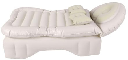 Colchón Inflable Portátil para Coche, Asiento Trasero, Cama de Viaje Suave y Cómoda para Uso en Exteriores, PVC, Color Beige, 71,26x31,5 Pulgadas