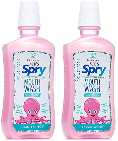 Spry Natural Kids Mouthwash with Xylitol, Bubble Gum - 16 fl oz (Pack of 2)