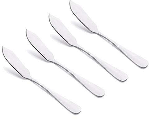 Vanra, set di coltelli per formaggi da 4 pezzi, in acciaio inox, per burro, condimenti, marmellata, pane, crema e cannuccia, 15 cm