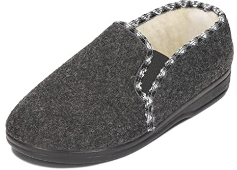 BAWAL Pantofole Isolate Donna Uomo Scarpe in Feltro con Lana Unisex Caldo Inverno 36-46 EU (Grigio/bianco, 40)