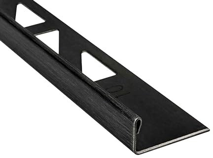 L-Profil Edelstahlschiene Fliesenprofil V2A L250cm 10mm schwarz anthrazit gebürstet