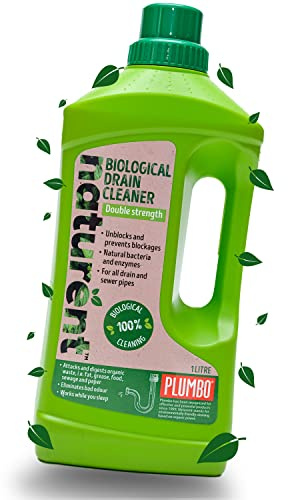 Eco Drain Cleaner from Plumbo - Safe and Effective Probiotic & Enzyme Formula for Mild to Moderate Blockages, Non-Toxic and Eco-Friendly, Breaks Down Grease and Organic Waste, Odour Neutralizer, 1 L