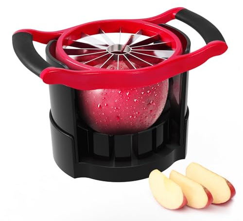 [Upgraded] Newness 5.12 Inch Large Apple Slicer, Cut 16 Thin Slices All the Way Through, HEAVY - DUTY Stainless Steel Apple Corer & Slicer for Fruits & Vegetables - Dishwasher Safe