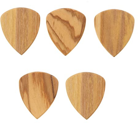ECSiNG 5pcs Médiators en Bois d’olivier pour Guitare Remplacement Guitare Plectres Accessoires d'instruments Médiator pour Guitare Électrique Basse, 32x27x2.2mm