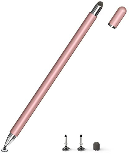 SENKUTA Tablet Stift für Alle Tablets, 2 in 1 Stylus Pen Touchscreen Stift für Alle Tablets/Handys, Apple iPad, iPhone, Samsung, Surface, Lenovo, Xiaomi, Chromebook, Huawei Android iOS usw.Rose Gold