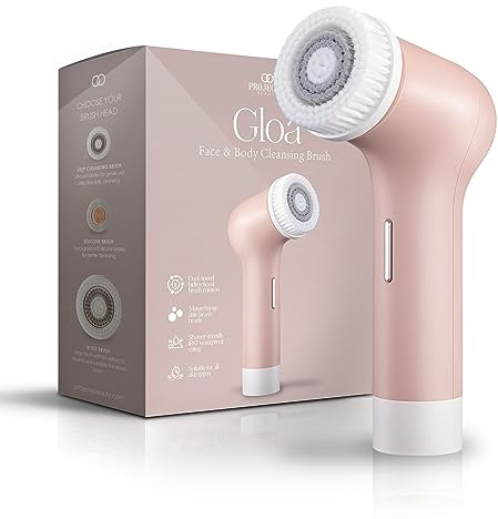Gloa - Spazzola per la pulizia del viso e del corpo, 3 spazzole per la pulizia dei pori, esfoliante per viso e corpo, kit impermeabile per la cura della pelle