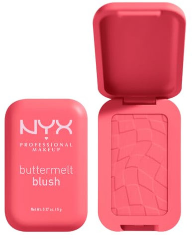 NYX Professional Makeup Blush in Polvere, Per un Look Fresco e Colorato, Arricchito con Burro di Mango, Mandorle e Karitè, Sfumabile, Buttermelt, Tonalità: U Know Butta, 5 g