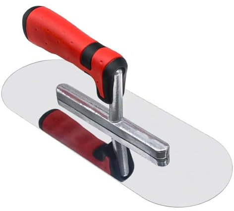 Tebbomp Stainless Steel Pool Trowel Flat Concrete Finishing Trowel Tools Cement Drywall Plastering Masonry Construction Tool