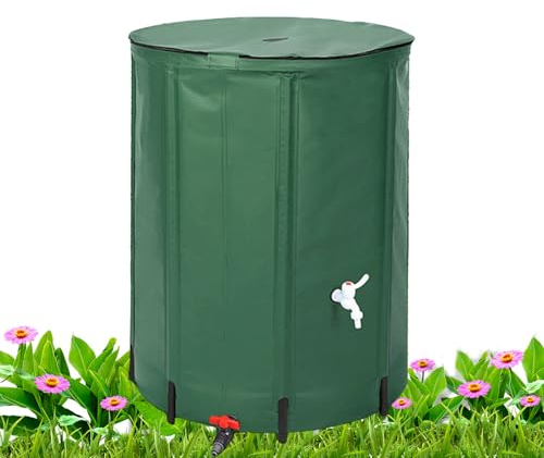Agua del Barril de Lluvia - Barrella de Lluvia | Plegable portátil de 26 galones para Lluvia portátil | Depósito de Almacenamiento de Agua para Agua Agua de Lluvia Puerta