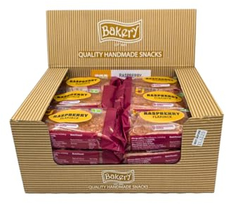RJ RASPBERRY FLAVOUR FLAPJACK BARS (24 x 125g) - Soft Oat Bars, Flapjacks Multipack | Fibre Snack, Bulk Cereal Bars For Picnic Snacks | Individually Wrapped Flapjacks For Kids