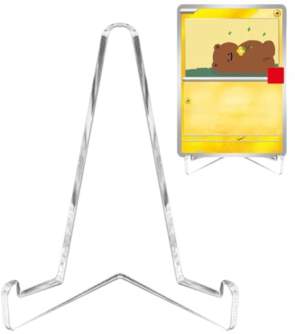 Espositore per carte – Forte supporto inclinato, struttura trasparente durevole, base antiscivolo stabile, design leggero e compatto, supporto per carte da collezione foto organizer mensola dormitorio