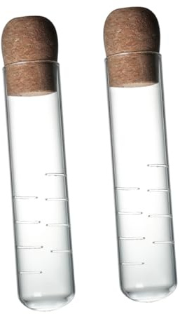 Mobestech Colador de Té Transparente de Vidrio 2 Piezas Tubo Infusor Portátil y Tapón de Corcho Filtro Fino para Hojas y Residuos Adecuado para Hogar y Restaurante