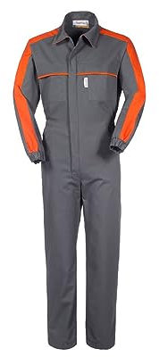 take time/lancelot Tuta da Lavoro con Colletto Grigia Arancio Gabardine Officina A42807 (S)