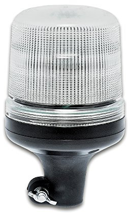 LED-MARTIN Rundumleuchte SESTO - 11 Blitzmuster - klar/gelb - DIN-Aufnahme - 12V 24V. Professionelle Kennleuchte, Warnleuchte, Blitzleuchte für den Einsatz im Straßenverkehr.