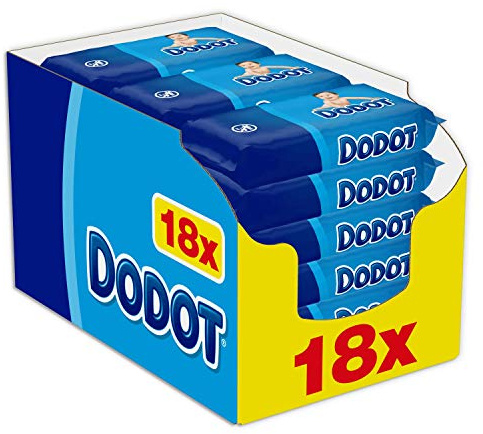 Dodot - Toallitas para bebé, 18 paquetes de unidades, total de 1152