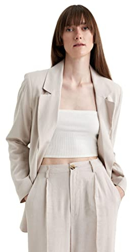 DeFacto Blazer para Mujer, Beige, 40