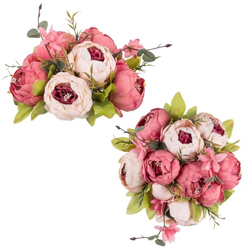 NUPTIO Flower Balls for Table Centerpieces: Dark Red Artificial Peony