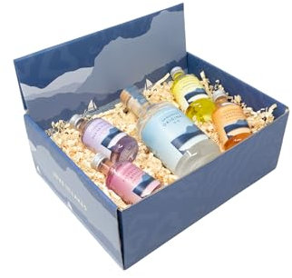 Love the Lakes Artisan Gin Collection - Handmade Original Gin (40% ABV) (20cl) with 4 Exquisite Flavoured Liqueurs (20% ABV) (5cl miniatures) in a Beautiful Gift Box