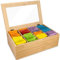 Guolich Scatola da tè Porta Bustine the e Tisane 8 Scomparti 32 x 19.8 x 10.4 cm Porta Tisane Bustine Porta Zucchero Portacialde da Caffè in Bambù con Coperchio in Vetro Acrilico Contenitori