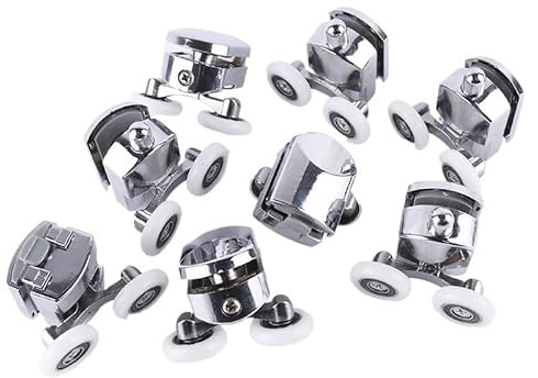 Rotelle Box Doccia Rulli for porta doccia in lega di zinco a doppia ruota, cuscinetti a rulli for porta doccia scorrevole, ruote di ricambio for porte doccia da 23 mm/25 mm/27 mm Ricambi Box Doccia Ro