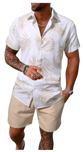 GORGLITTER Men's Shorts and T Shirt Sets Holiday Outfits Tracksuits