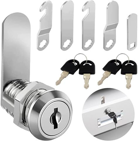 Serrure de boîte aux lettres, livrée avec 4 clés et 5 plaques de serrure différentes, serrure d'armoire, serrure de boîte aux lettres, serrure de meuble pour Cupboard, portes d'armoire