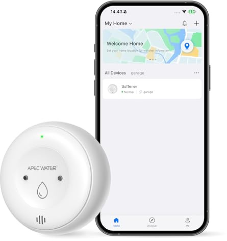 APEC WATER WiFi Water Leak Detector for Home, App Connected get Real-Time Alerts, Highly Reliable Dual Sensor Wet Moisture Detection (1PK)