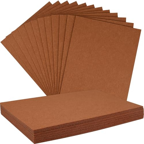 NEBURORA Hojas de Fieltro de 2 mm de Grosor para Manualidades 12 Piezas de Fieltro rígido para Manualidades, Hojas de Tela de Fieltro marrón Suministros para Manualidades de Costura de Patchwork