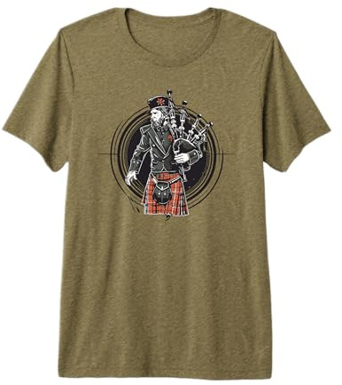 Cornemuseur Bagpipe-Instrument Écosse Cornemuse T-Shirt Haut de Gamme