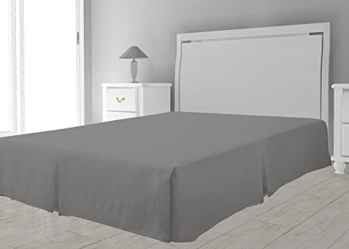 Intemporel Cache sommier Microfibre, Polyester, Gris, 140x190 cm